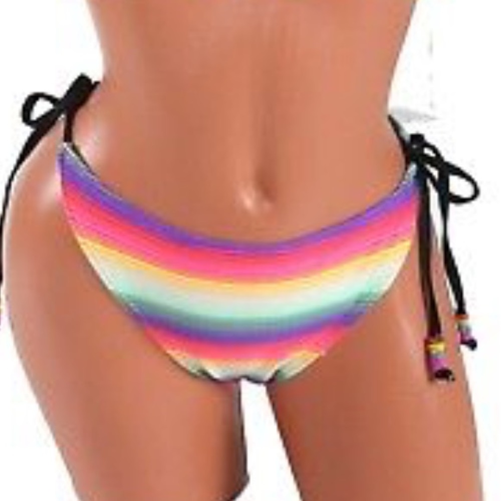 California wave stripe bikini bottom